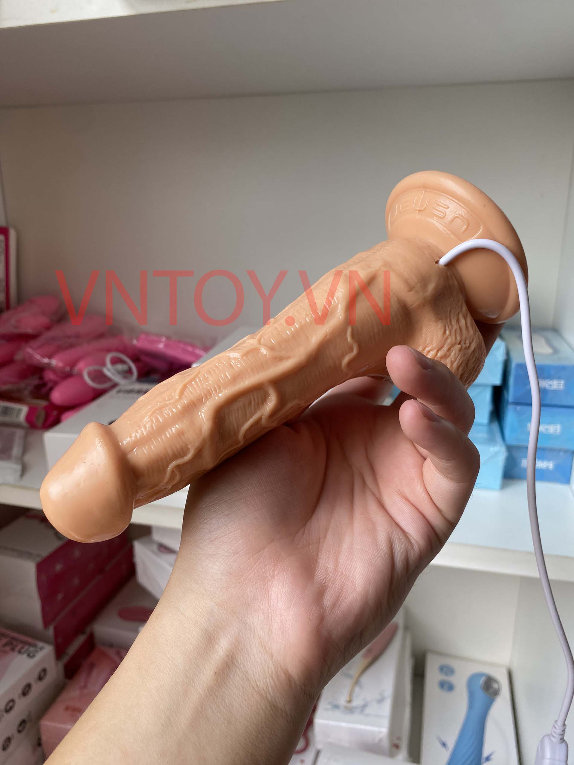 Dương vật giả Jeusn gắn tường tự động rung 10 chế độ cắm USB