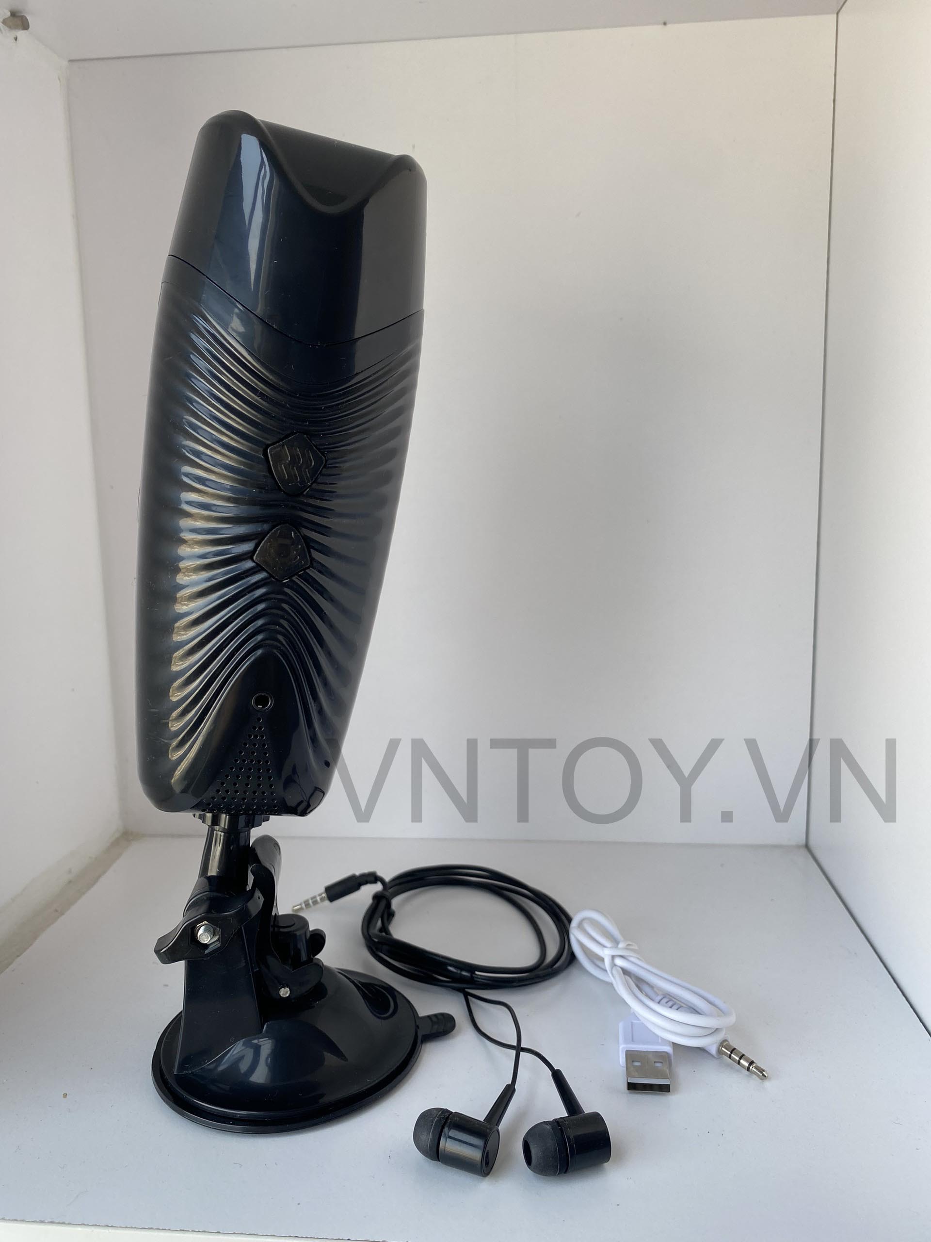 Cốc thủ dâm gắn tường rung rên có chân đế tặng kèm tai nghe