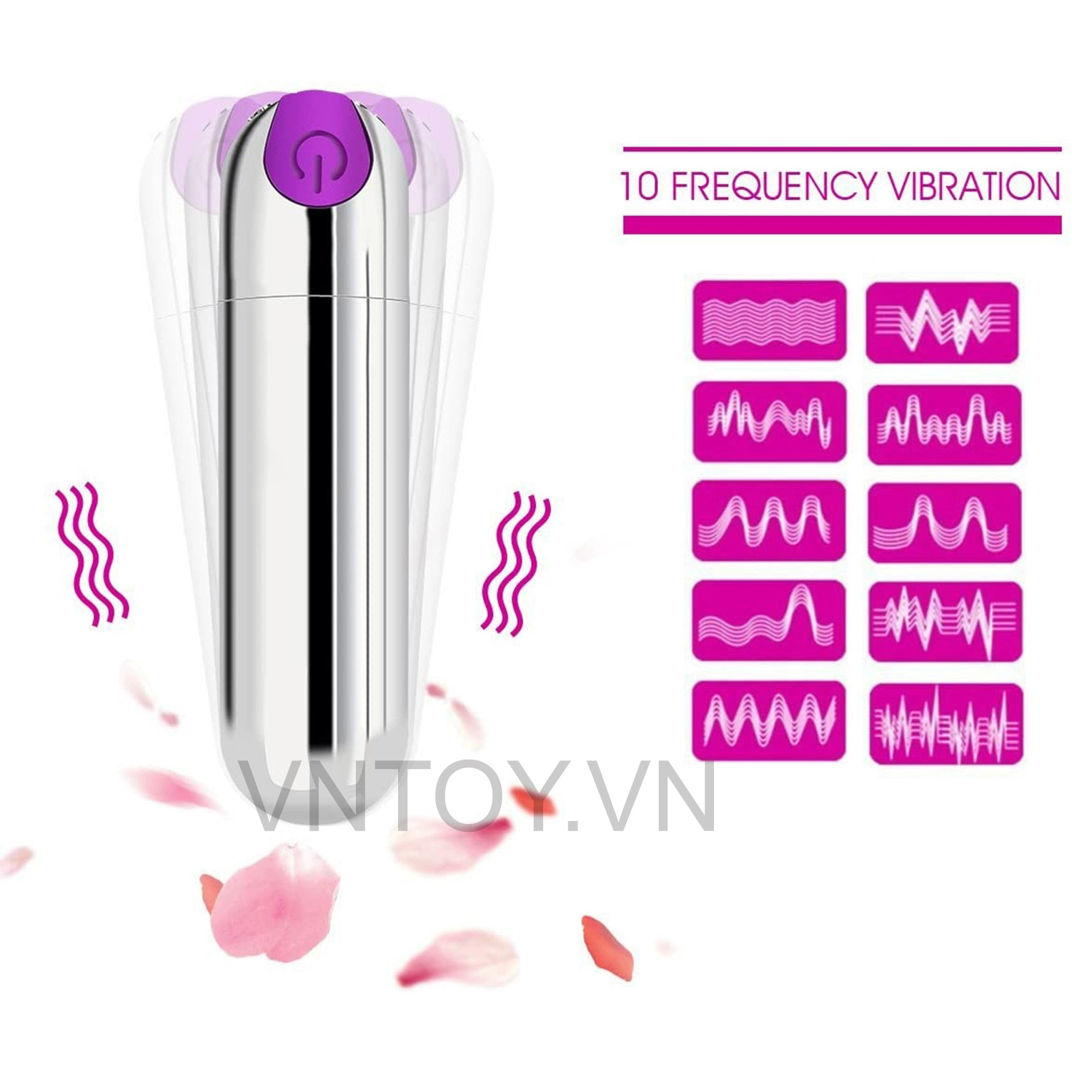 Trứng rung Inox hình viên đạn 10 chế độ sạc pin