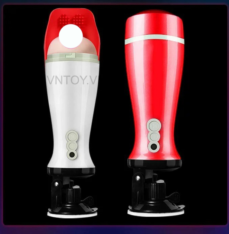 Cốc thủ dâm gắn tường tự động liếm dương vật rên la