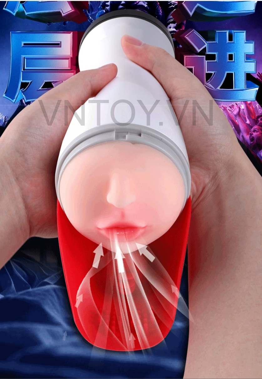 Cốc thủ dâm gắn tường tự động liếm dương vật rên la