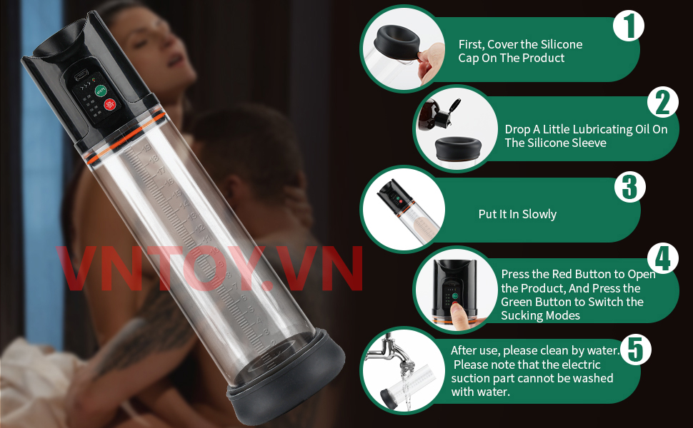 Máy bơm dương vật tự động Penis Pump tăng kích cỡ cải thiện sinh lý nam
