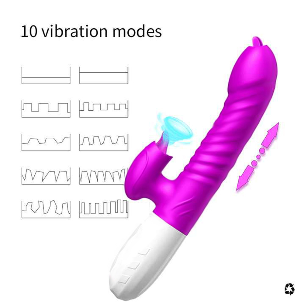 Máy Massage Rabbit 3 Chiều Rung Thụt Liếm Đa Chế Độ Cao Cấp