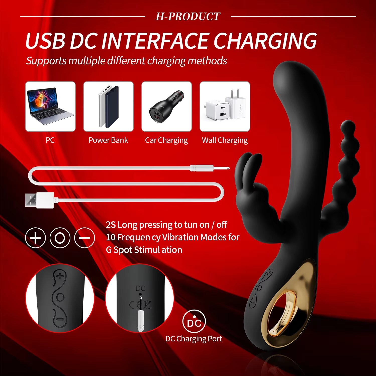 Máy Rung 3 Đầu Đa Điểm – Kích Thích Toàn Diện