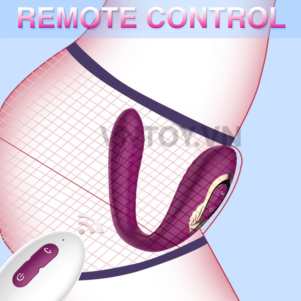 Máy rung âm đạo hình chữ C 2 động cơ rung ngoáy