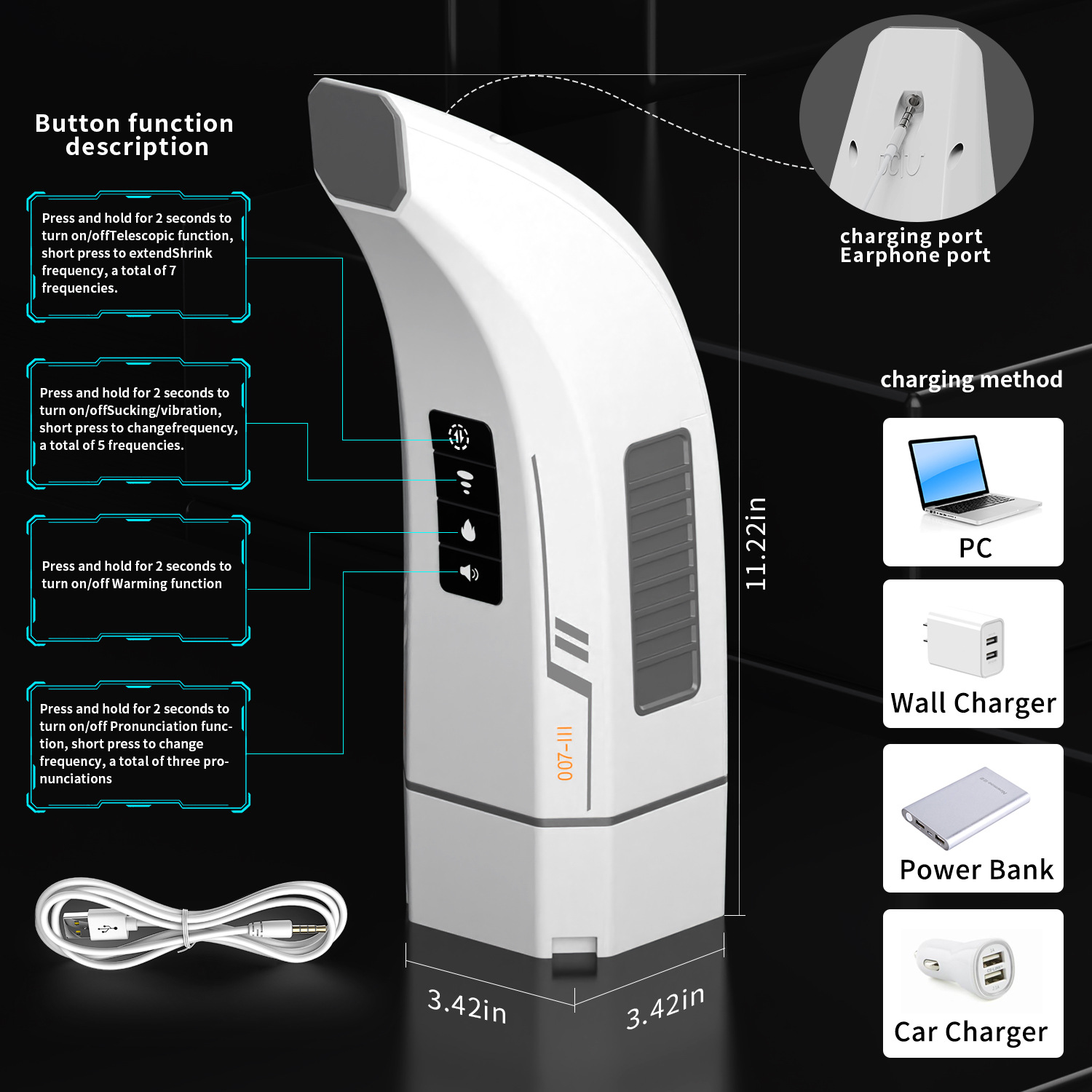 Máy Thủ Dâm Tự Động Hgod 007 III Rung Thụt Co Bóp Sưởi Ấm Đa Chế Độ