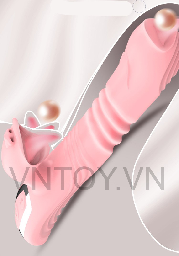 Máy rung âm đạo hình lưỡi liếm co giãn sưởi ấm 42 độ