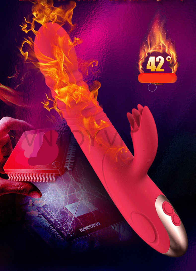 Dương vật giả thò thụt lưỡi liếm sưởi ấm 42 độ cao cấp