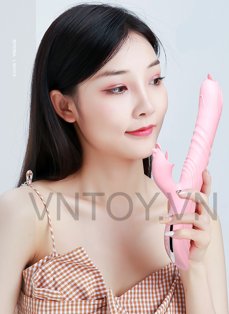 Máy rung âm đạo hình lưỡi liếm co giãn sưởi ấm 42 độ