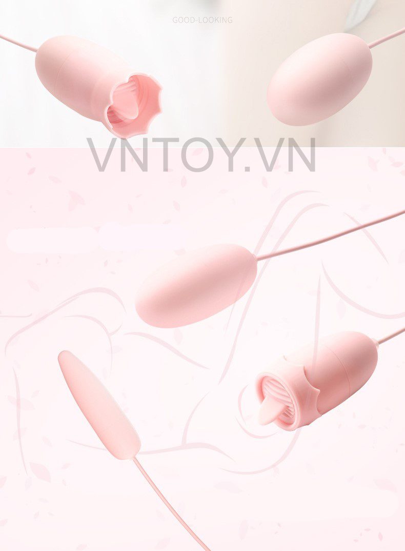Trứng rung tình yêu 3 đầu có lưỡi liếm cắm USB