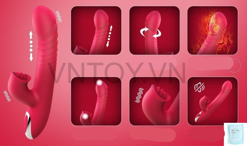 Dương vật giả thò thụt lưỡi liếm sưởi ấm 42 độ cao cấp