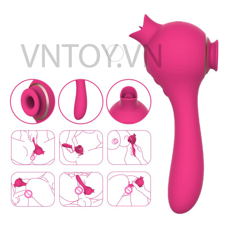 Máy rung liếm hút âm đạo cầm tay đa năng siêu cấp