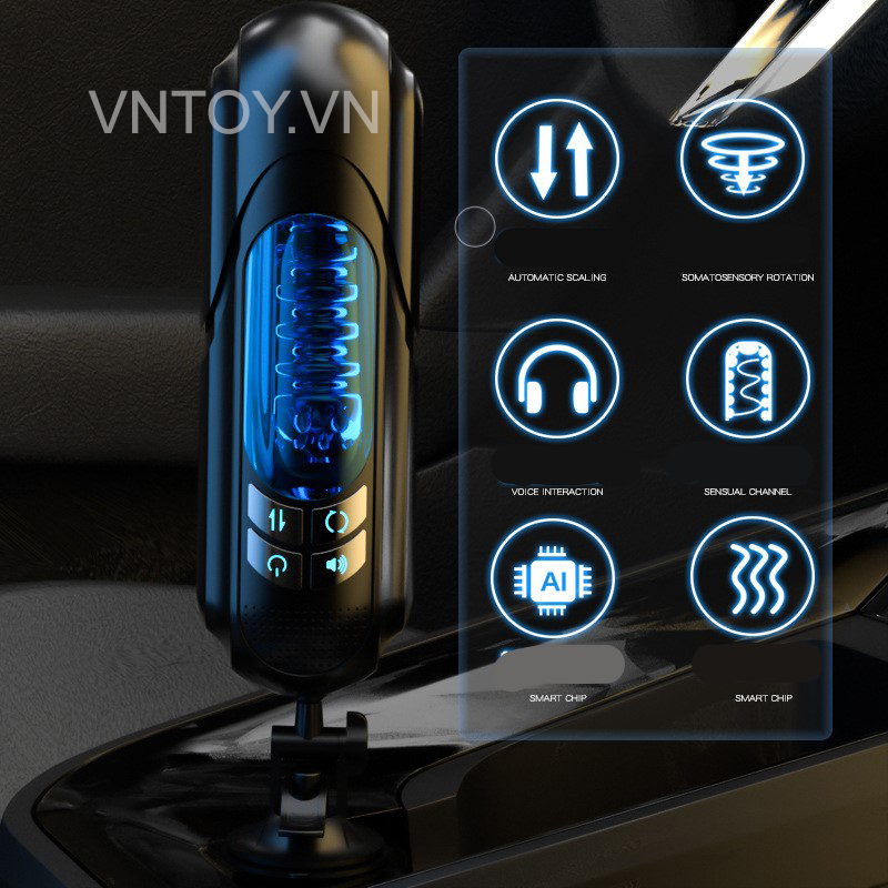 Âm đạo giả gắn tường xoay thụt âm thanh siêu cấp