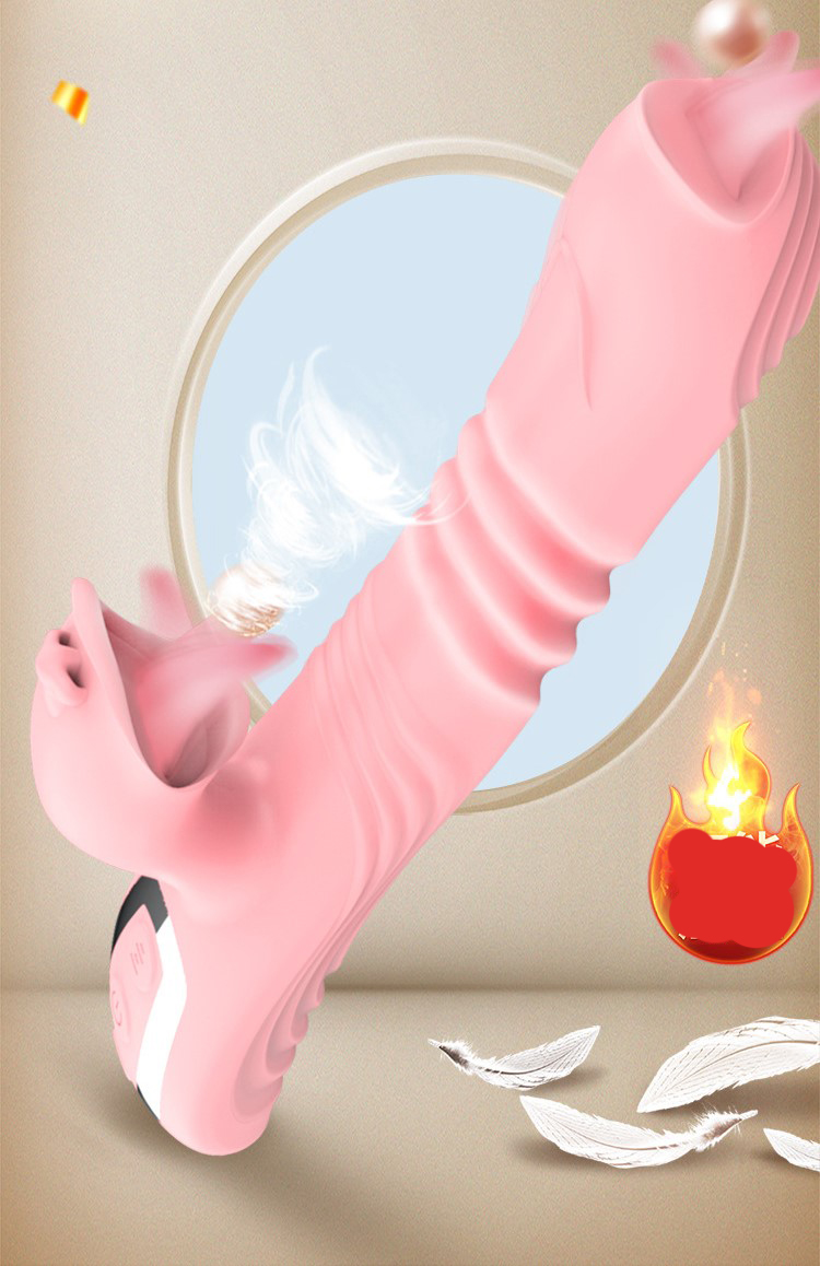 Máy rung âm đạo hình lưỡi liếm co giãn sưởi ấm 42 độ