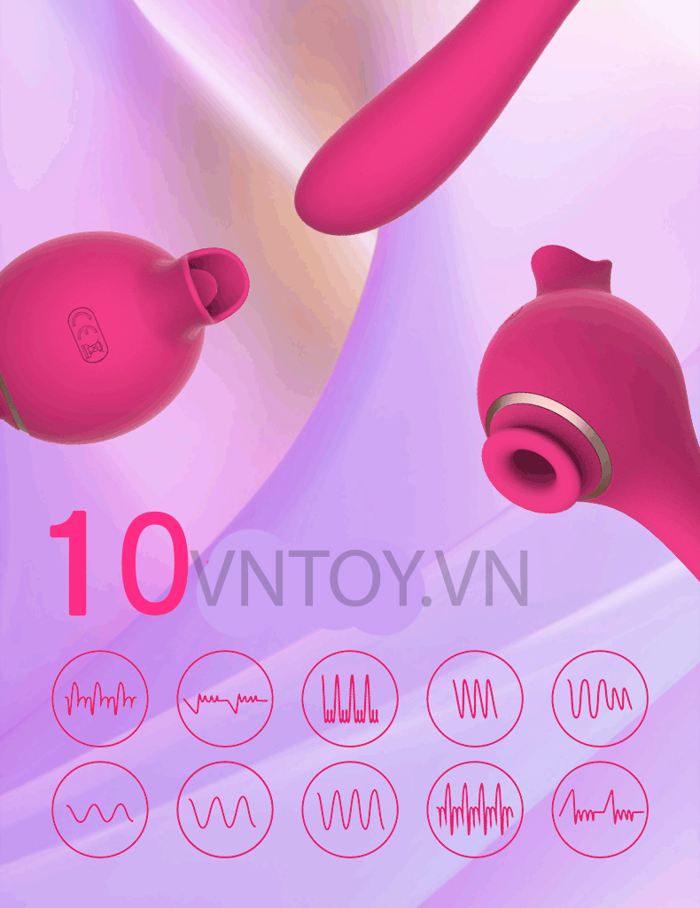 Máy rung liếm hút âm đạo cầm tay đa năng siêu cấp
