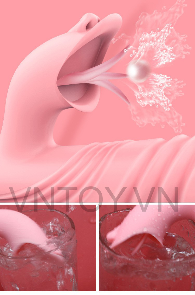Máy rung âm đạo hình lưỡi liếm co giãn sưởi ấm 42 độ