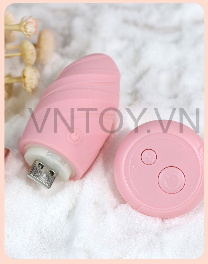 Trứng rung điều khiển từ xa xoắn âm đạo sạc pin