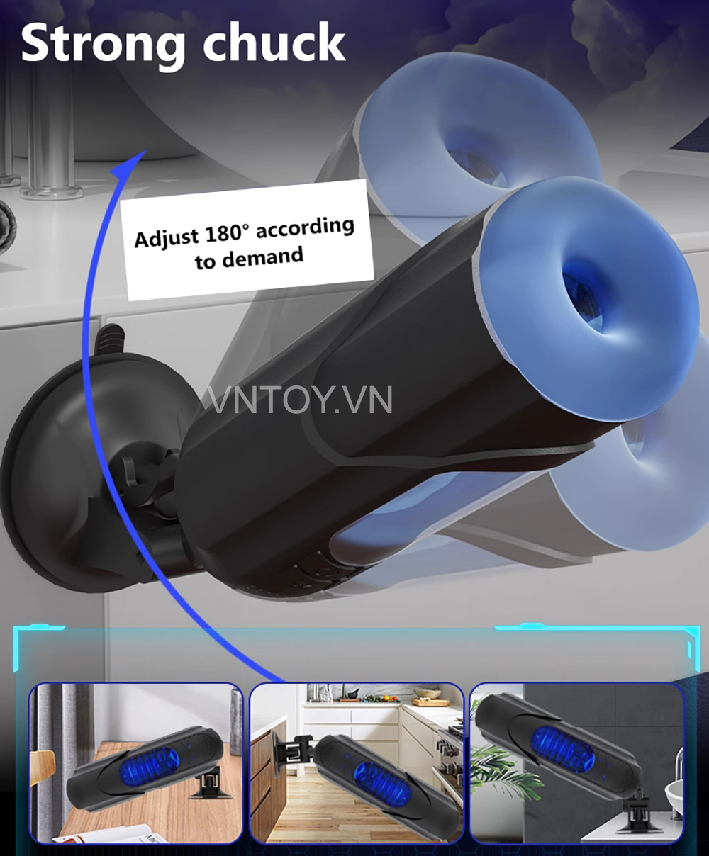 Âm đạo giả gắn tường xoay thụt âm thanh siêu cấp