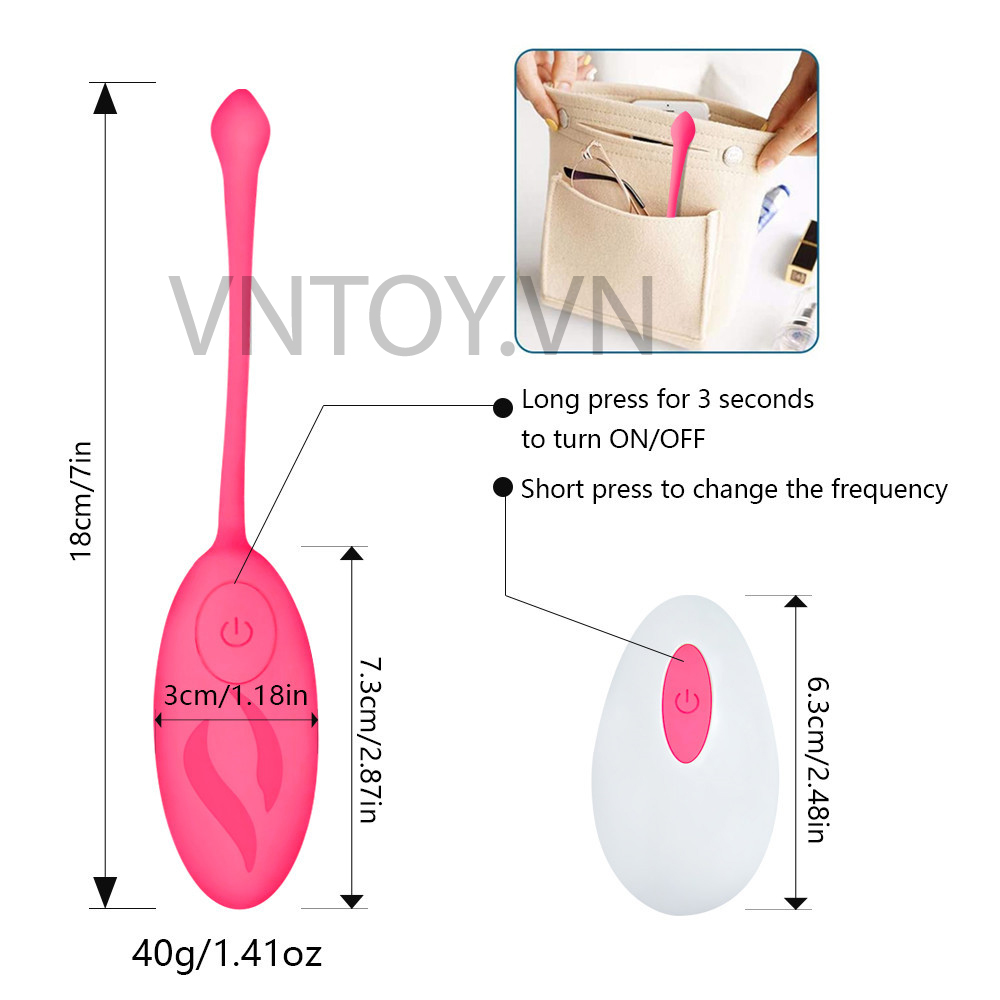 Trứng rung nòng nọc điều khiển từ xa nhiều chế độ rung