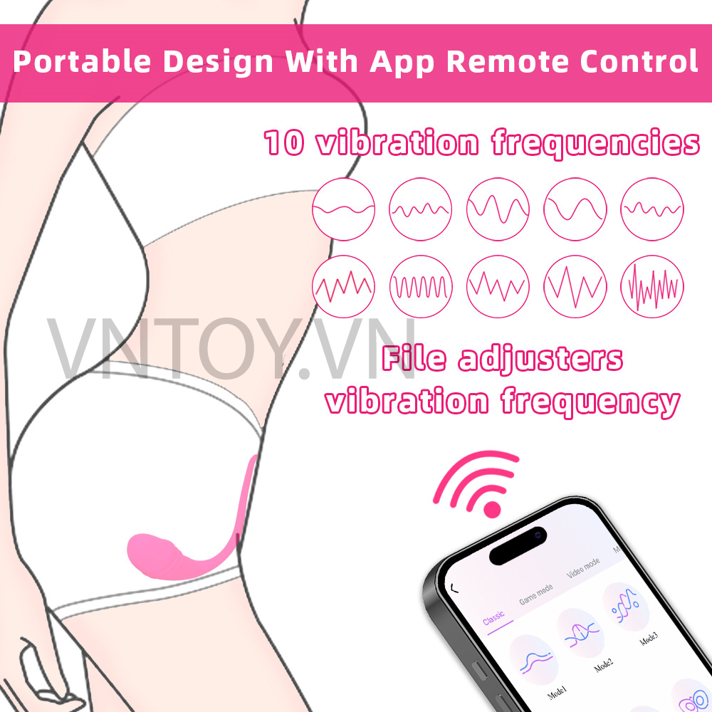 Trứng rung thiên nga kết nối App Bluetooth Lovespouse rung 2 điểm điều khiển từ xa