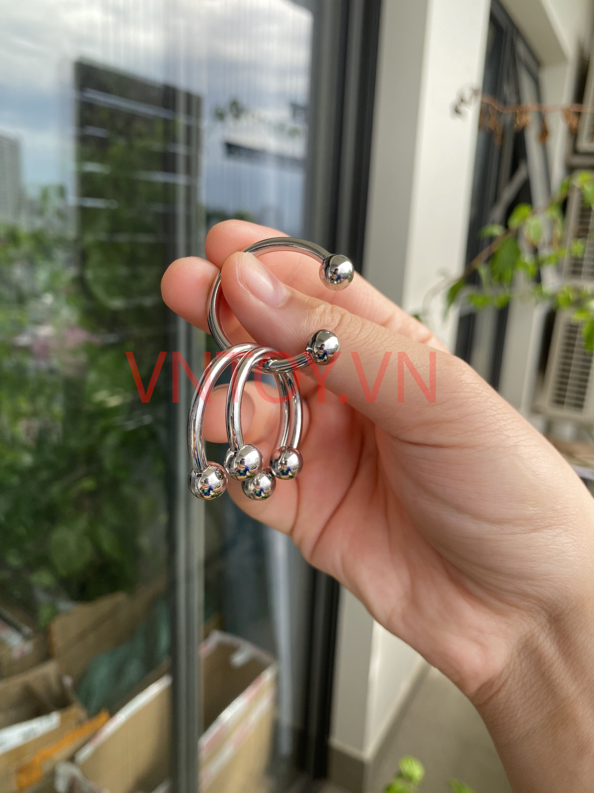 Vòng bi Inox đeo dương vật - Vòng 2 bi