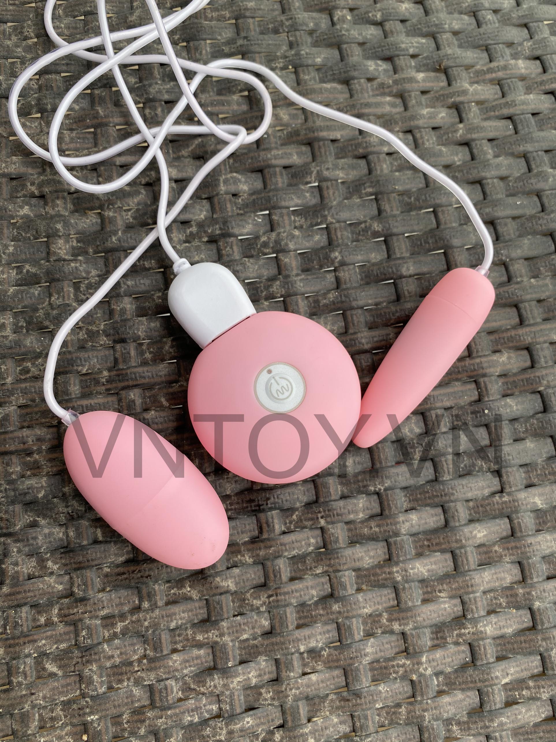 Trứng rung tình yêu Silicon 2 đầu sạc pin