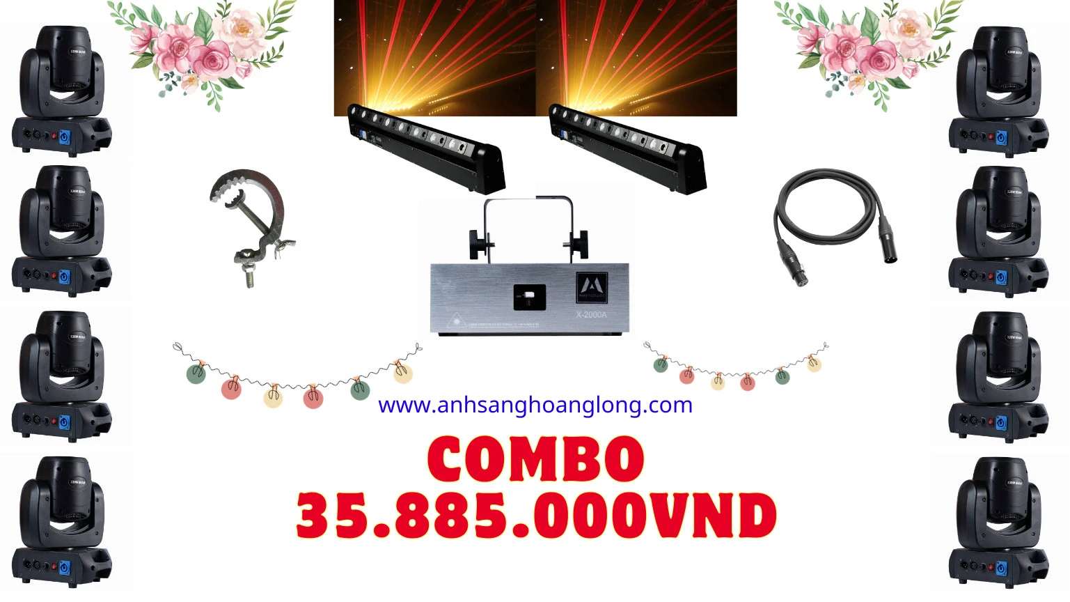combo đèn đám cưới