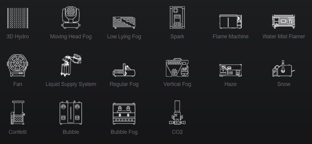 các sản phẩm hiệu ứng sân khấu của thương hiệu Djpower