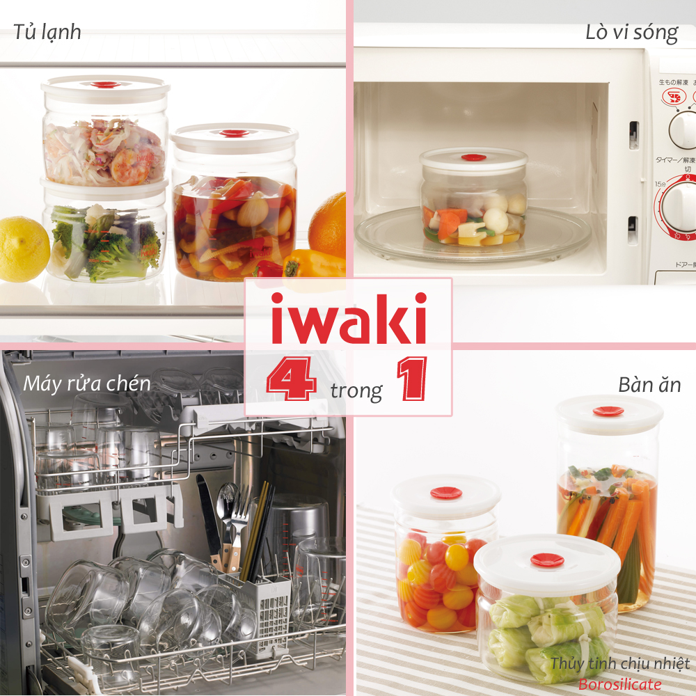 Iwaki (Nhật Bản): Thương hiệu cao cấp với các sản phẩm thủy tinh chịu nhiệt, an toàn khi sử dụng trong lò vi sóng và máy rửa bát.