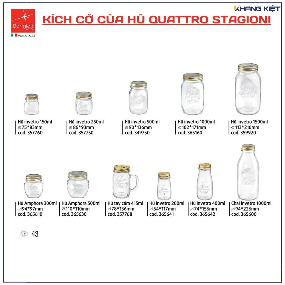 Khám Phá Hũ Thủy Tinh Quattro Stagioni: Giải Pháp Bảo Quản Tinh Hoa Của Italy