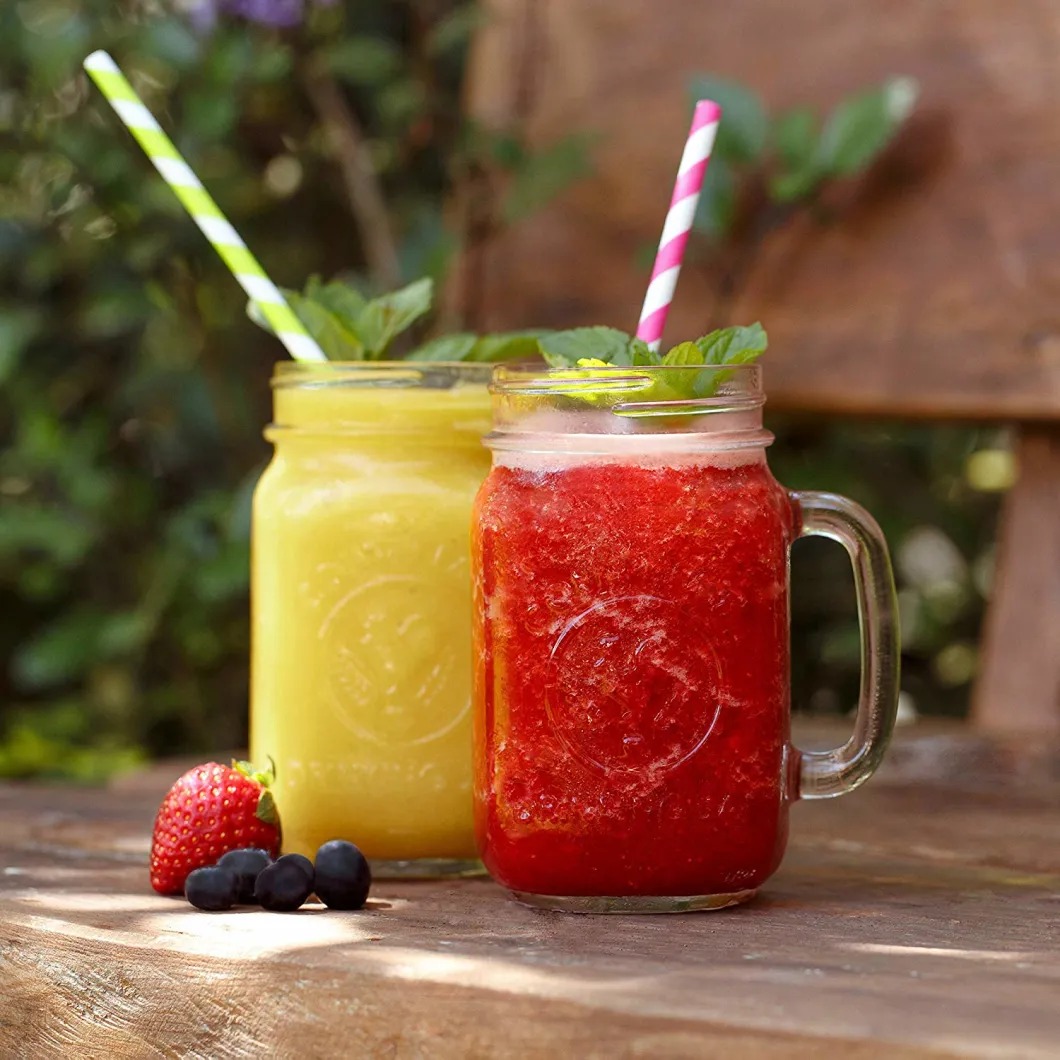 Ly thủy tinh tay cầm nắp vặn SAPATA 450ml