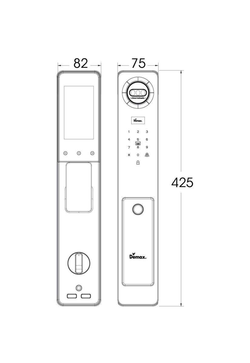 Khóa thông minh Demax EL 915 GS CNC VIDEO CALL REMOTE WIFI
