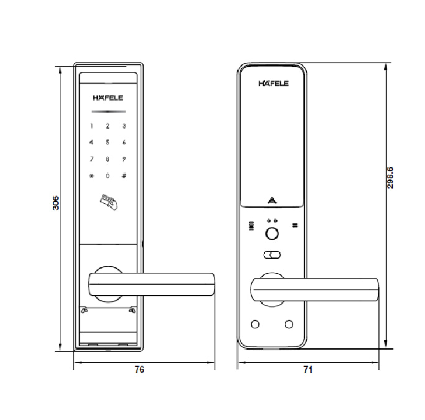 Khóa cửa điện tử Hafele EL8000-TC 912.20.360