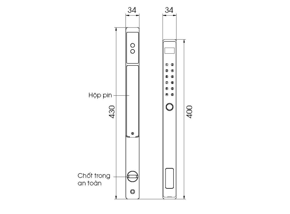 Khóa cửa nhôm Demax SL808 CG