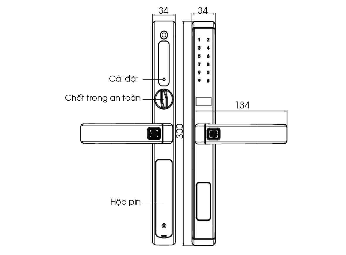 Khóa cửa nhôm Demax SL688 GS LUX