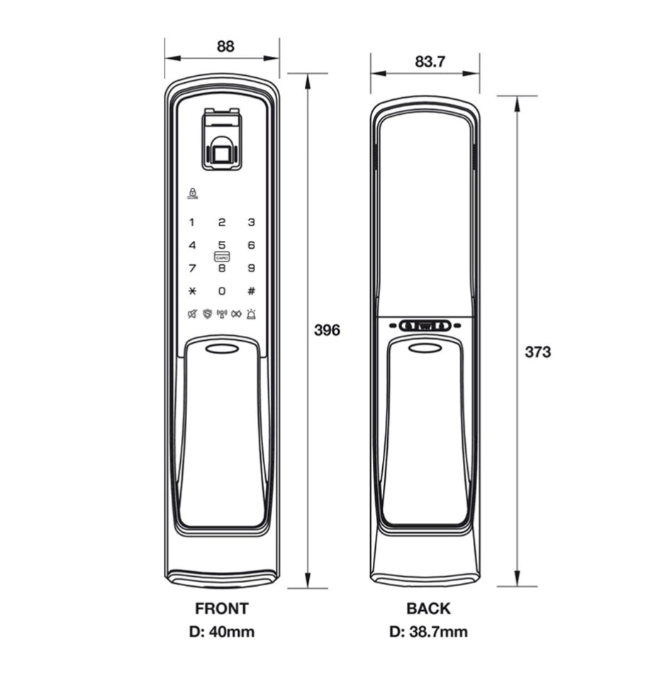 Khóa cửa gỗ Hafele EL9500 912.20.369