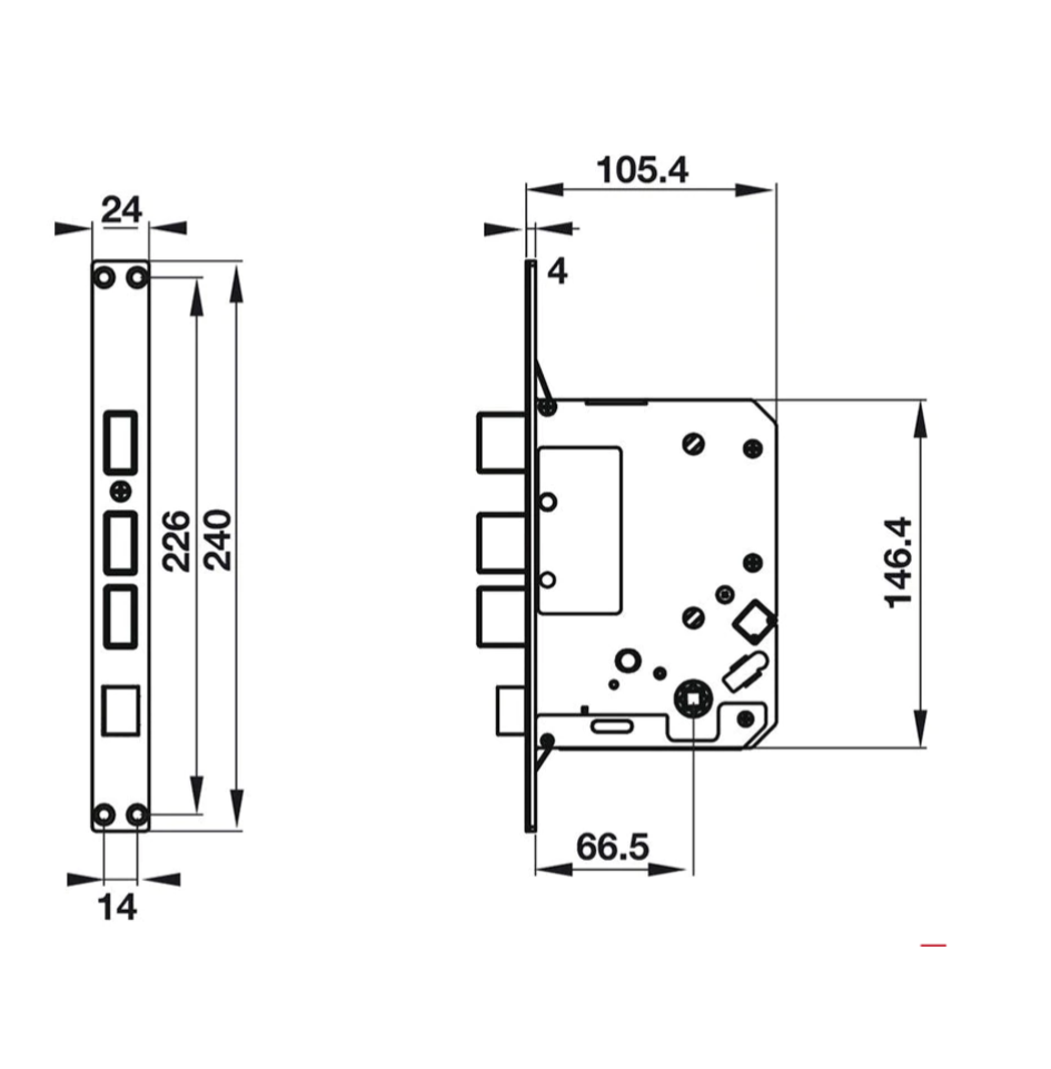 Khóa cửa gỗ Hafele EL9500 912.20.369