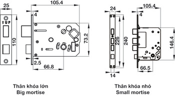 Khóa điện tử Hafele EL7500 - TC thân nhỏ (912.20.550, 912.20.552, 912.20.554, 912.20.556, 912.20.558)