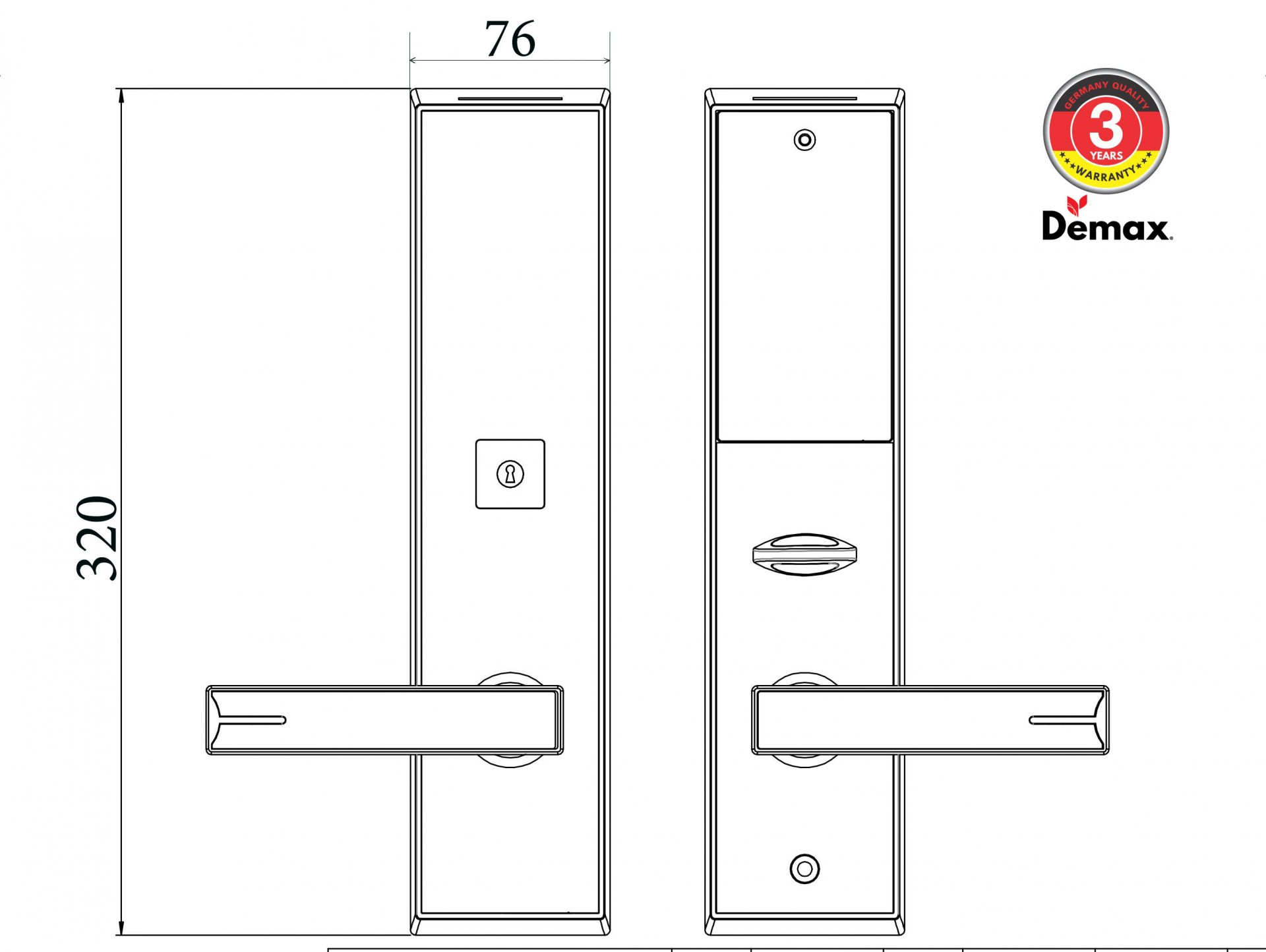 Khóa khách sạn thẻ từ Demax HSL605 SBY