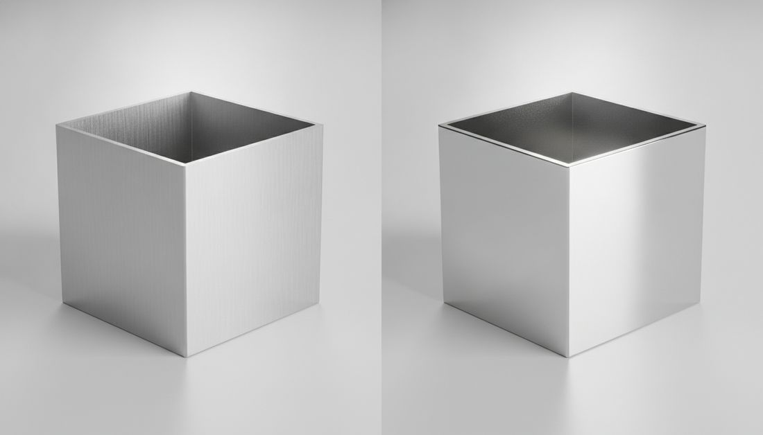 Hộp inox 304 xước so với hộp bóng BA
