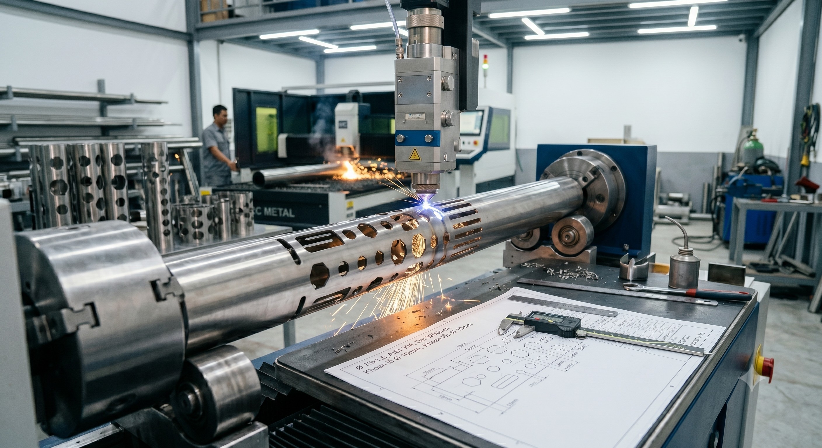 Xưởng cắt laser ống inox 304 theo yêu cầu