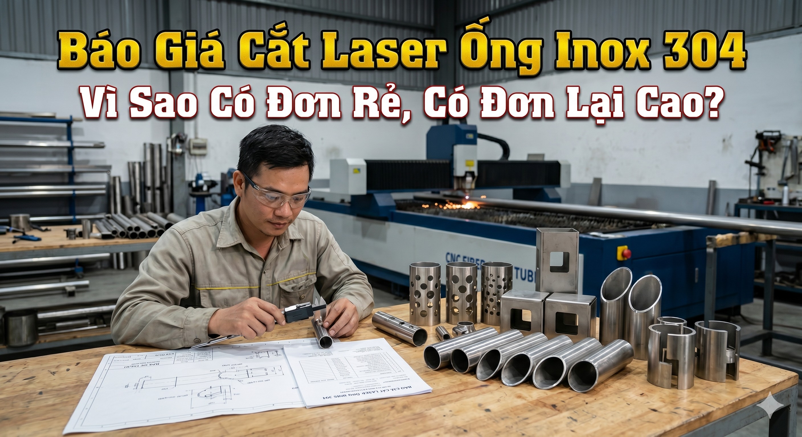 Báo giá cắt laser ống inox 304 theo yêu cầu