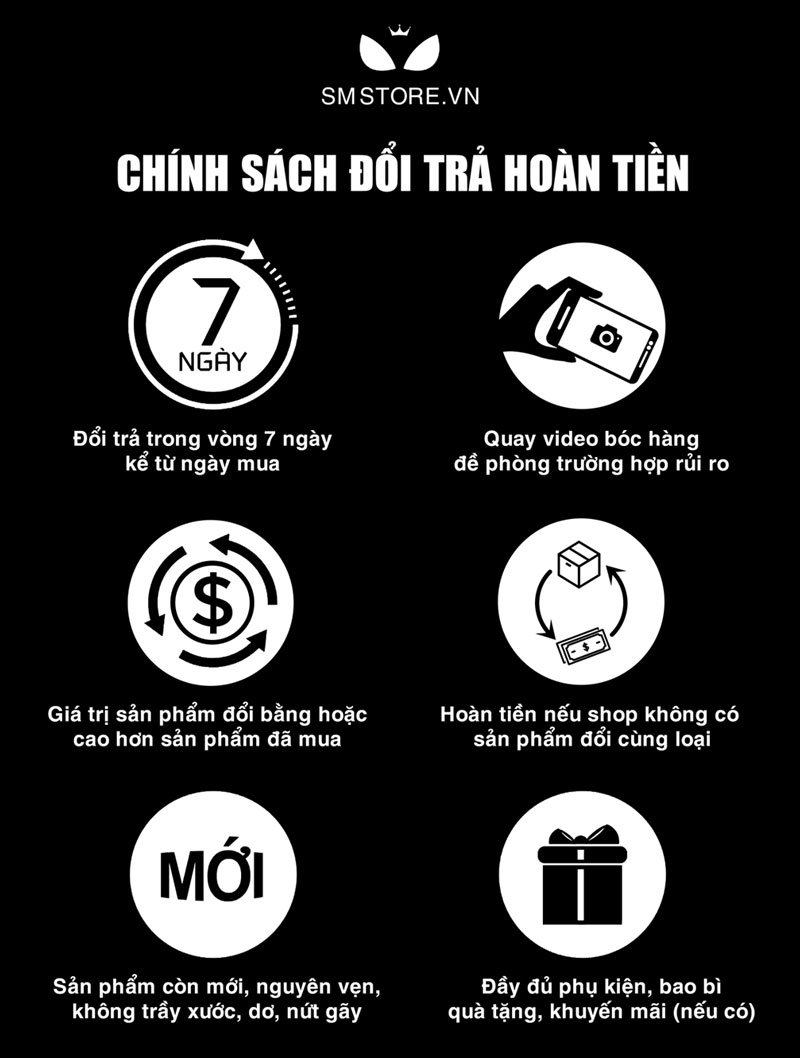 chính sách đổi trả hoàn tiền SMstore.vn