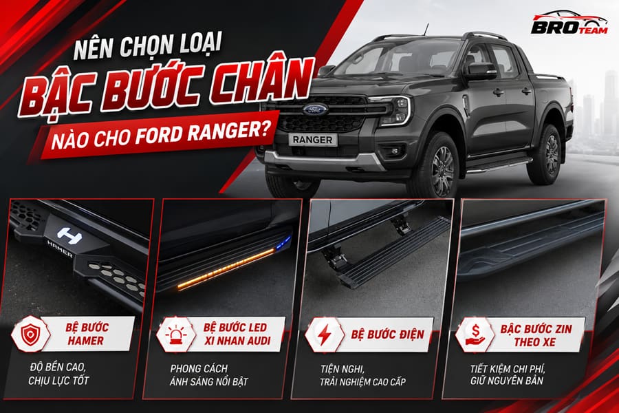 Nên Chọn Loại Bậc Bước Chân Nào Cho Ford Ranger