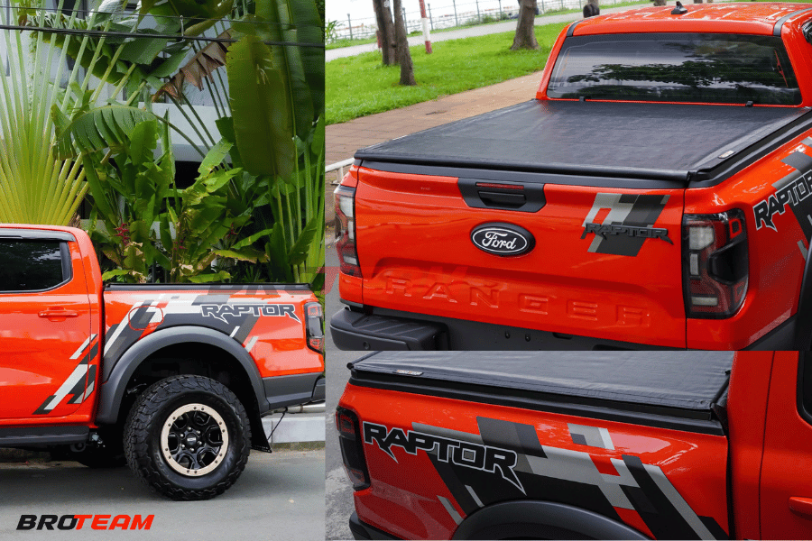 Bộ tem full xe Ford Ranger Raptor màu cam