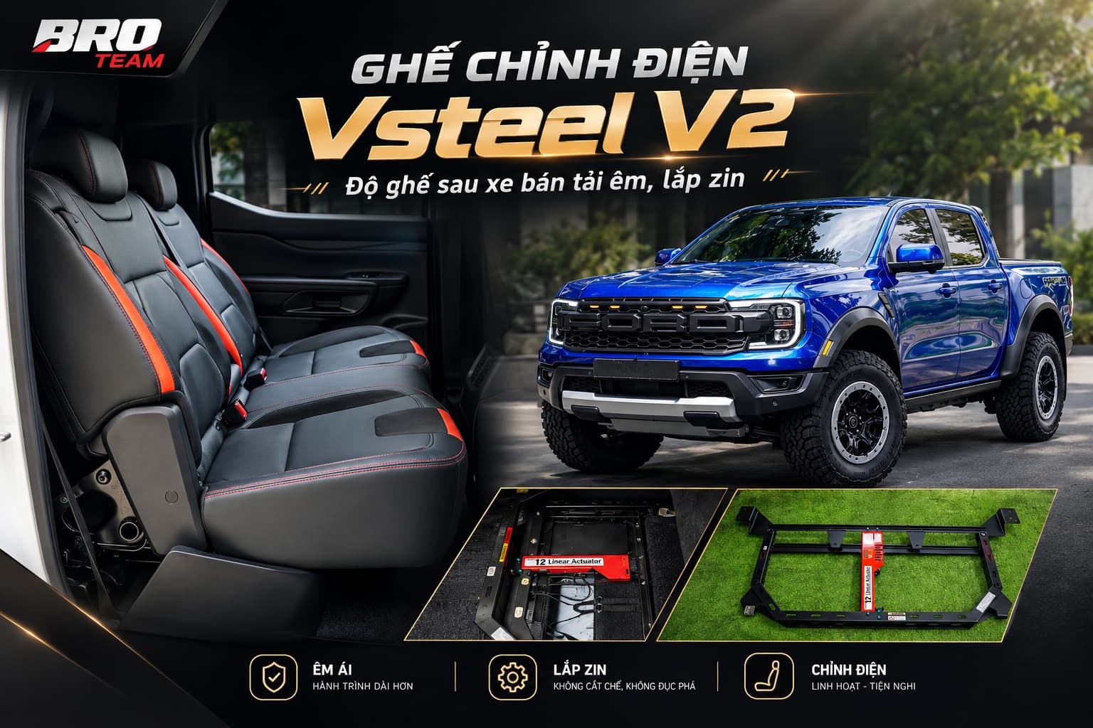 Độ ghế sau xe bán tải