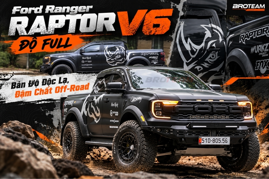 Ford Ranger Raptor V6 độ full gói nâng cấp độc lạ