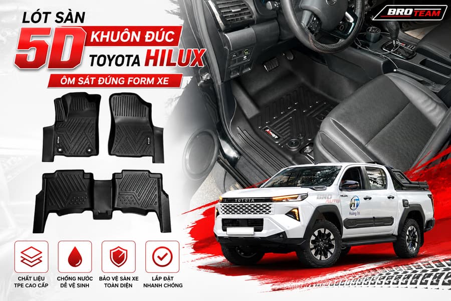 Lót Sàn 5D Khuôn Đúc Toyota Hilux