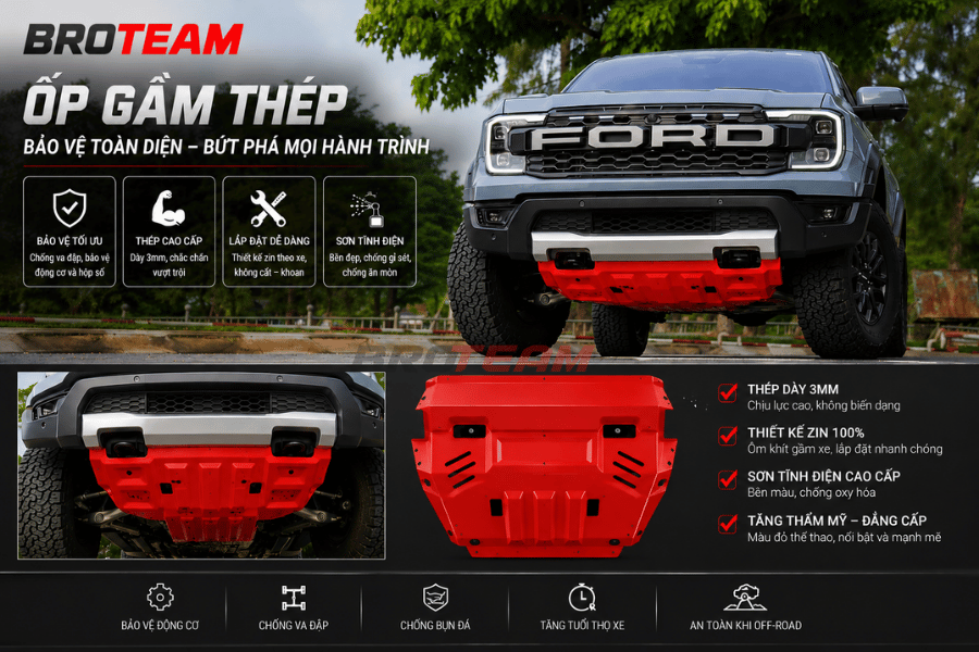 Ốp cản trước góp phần tạo nên diện mào khoẻ khoắn cho xe Ford Ranger Raptor