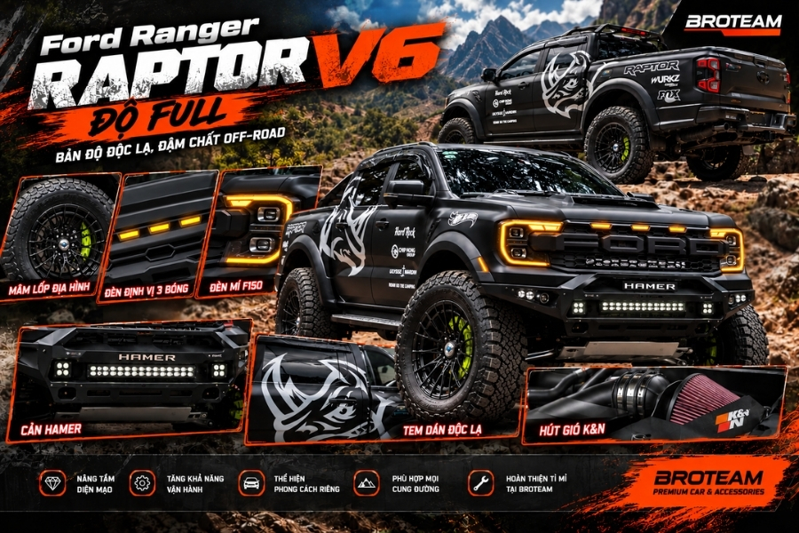 Tổng Thể Ford Ranger Raptor V6 Sau Khi Nâng Cấp